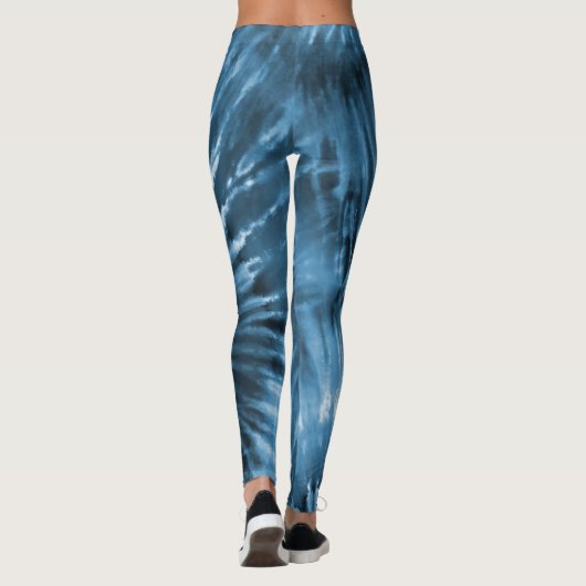 Steel Blue Gray Psychedelic Starburst Leggings (Achterkant)