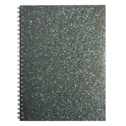 Steel Blue Grey Faux Glitter Notitieboek (Voorkant)