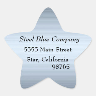 Steel Blue Metal Adresetiketten Stickers