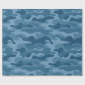 Steel Blue Monocolor Camo Cadeaupapier (Vlak)