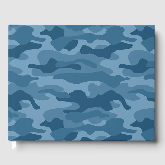 Steel Blue Monocolor Camo Gastenboek (Voorkant)