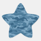 Steel Blue Monocolor Camo Ster Sticker (Voorkant)