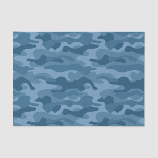 Steel Blue Monocolor Camo Tissuepapier (Voorkant)
