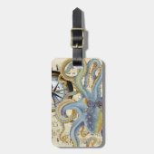 Steel Blue Octopus Music Compass Bagagelabel (Voorkant verticaal)