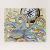 Steel Blue Octopus Music Compass Legpuzzel (Horizontaal)