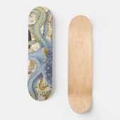 Steel Blue Octopus Music Compass Persoonlijk Skateboard (Voorkant)