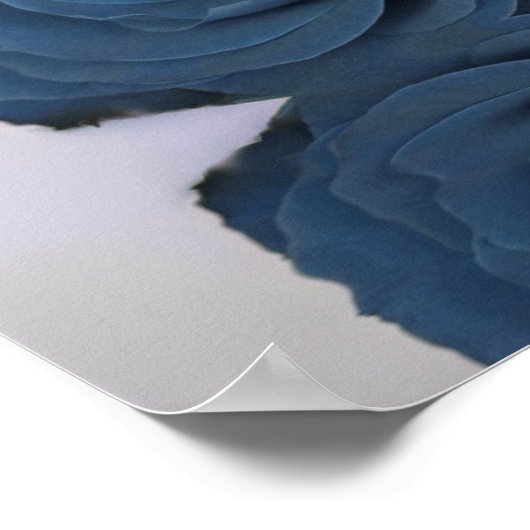 Steel Blue Roos 20 Table Wedding Seating Chart Poster (Hoek)