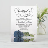 Steel Blue Roos Something Blue Vrijgezellenfeest Kaart (Staand voorkant)