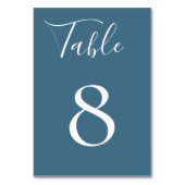 Steel Blue Table Number Kaart (Achterkant)