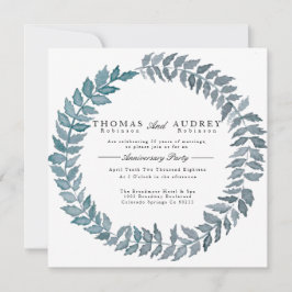 Steel Blue Vine | Waterverf Jubileum Partij Kaart