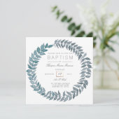 Steel Blue Vine | Waterverf kransdoop Kaart (Staand voorkant)