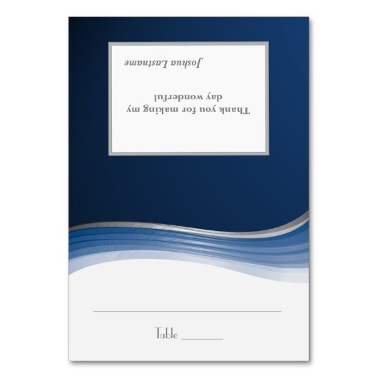 Steel Blue Wave Seating Kaart (Voorkant)