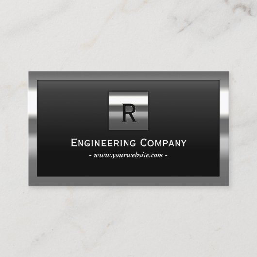 Steel Border Monogram Engineering Visitekaartje (Voorkant)
