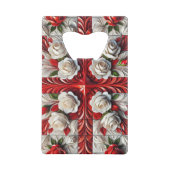 Steel Bottle Opener met Engelse Rozen Creditkaart Flessenopener (Achterkant)