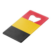 Steel Bottle Opener met vlag van België Creditkaart Flessenopener (Voorkant Gekanteld)