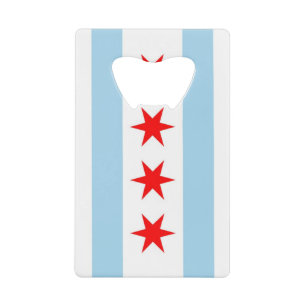 Steel Bottle Opener met vlag van Chicago, Verenigd Creditkaart Flessenopener