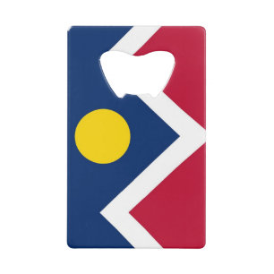 Steel Bottle Opener met vlag van Denver, Verenigde Creditkaart Flessenopener
