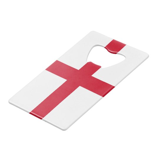 Steel Bottle Opener met vlag van Engeland, VK Creditkaart Flessenopener (Voorkant Gekanteld)