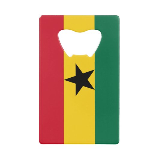 Steel Bottle Opener met vlag van Ghana Creditkaart Flessenopener (Voorkant)