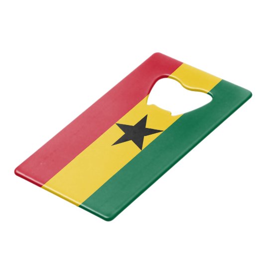 Steel Bottle Opener met vlag van Ghana Creditkaart Flessenopener (Achterkant Gekanteld)