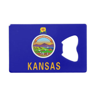 Steel Bottle Opener met vlag van Kansas, Verenigde Creditkaart Flessenopener