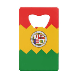 Steel Bottle Opener met vlag van Los Angeles Creditkaart Flessenopener