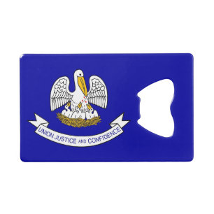 Steel Bottle Opener met vlag van Louisiana, Vereni Creditkaart Flessenopener