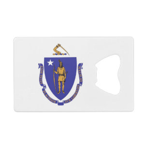 Steel Bottle Opener met vlag van Massachusetts USA Creditkaart Flessenopener