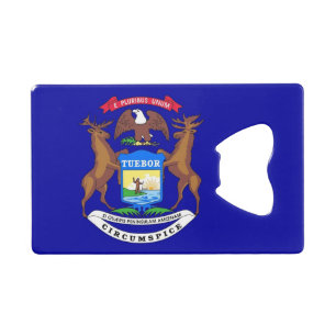 Steel Bottle Opener met vlag van Michigan USA Creditkaart Flessenopener