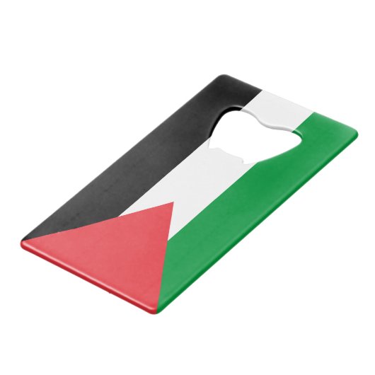 Steel Bottle Opener met vlag van Palestina Creditkaart Flessenopener (Voorkant Gekanteld)