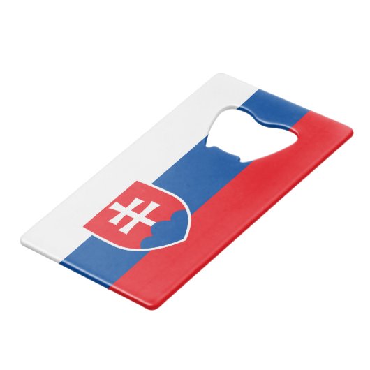 Steel Bottle Opener met vlag van Slowakije Creditkaart Flessenopener (Achterkant Gekanteld)