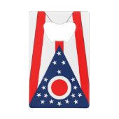 Steel Bottle Opener with flag of Ohio State Creditkaart Flessenopener (Achterkant)