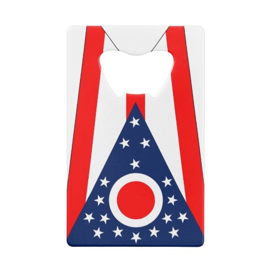 Steel Bottle Opener with flag of Ohio State Creditkaart Flessenopener (Achterkant)