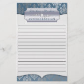 Steel Dashing Damask Lined Zakelijk Briefpapier (Voorkant)