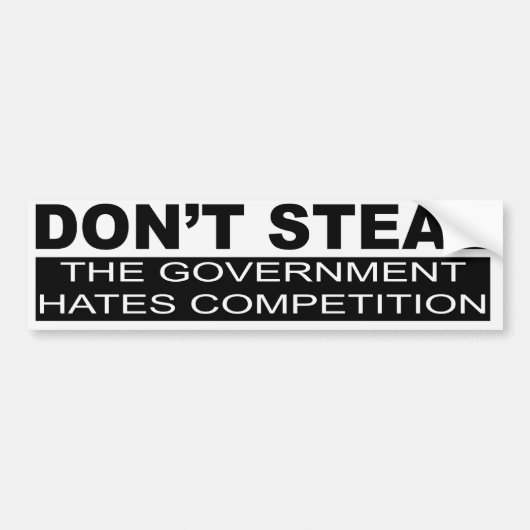 Steel de overheid niet bumpersticker (Voorkant)