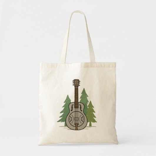 Steel Dobro Forest – Rustic Music Lover Art Tote Bag (Voorkant)