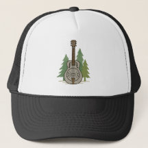 Steel Dobro Forest-Rustic Music Lover trucker hat