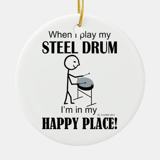 Steel Drum Happy Place Keramisch Ornament (Voorkant)
