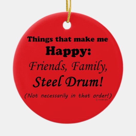 Steel Drum maakt me gelukkig Keramisch Ornament (Voorkant)