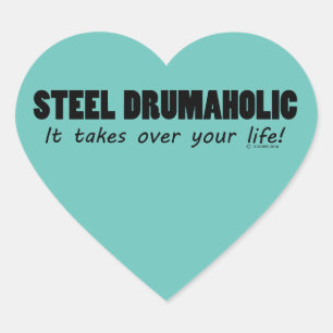 Steel Drumaholic Life Heart Sticker