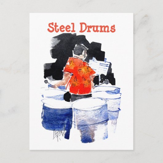 Steel Drums Bass Player #160601 Briefkaart (Voorkant)