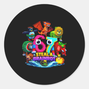 Steel een hersen-ro  ronde sticker