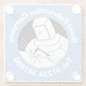 Steel Fabrication and Welding Business. Glazen Onderzetter (Achterkant)