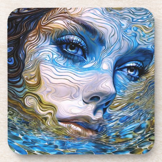 "Steel Gaze" - Vrouwen in het water Bier Onderzetter (Voorkant)