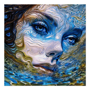 "Steel Gaze" - Vrouwen in het water Perfect Poster
