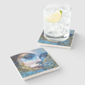 "Steel Gaze" - Vrouwen in het water Stenen Onderzetter (Zijkant)
