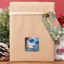 "Steel Gaze" - Vrouwen in het water Vierkante Sticker