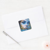 "Steel Gaze" - Vrouwen in het water Vierkante Sticker (Envelop)