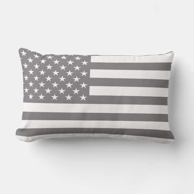 Steel Grey American Flag Kussen (Voorkant)