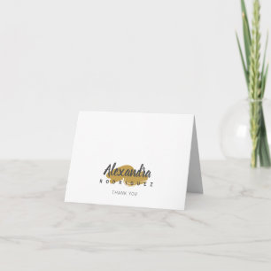 Steel Grey and Gold Quinceanera Bedankkaart